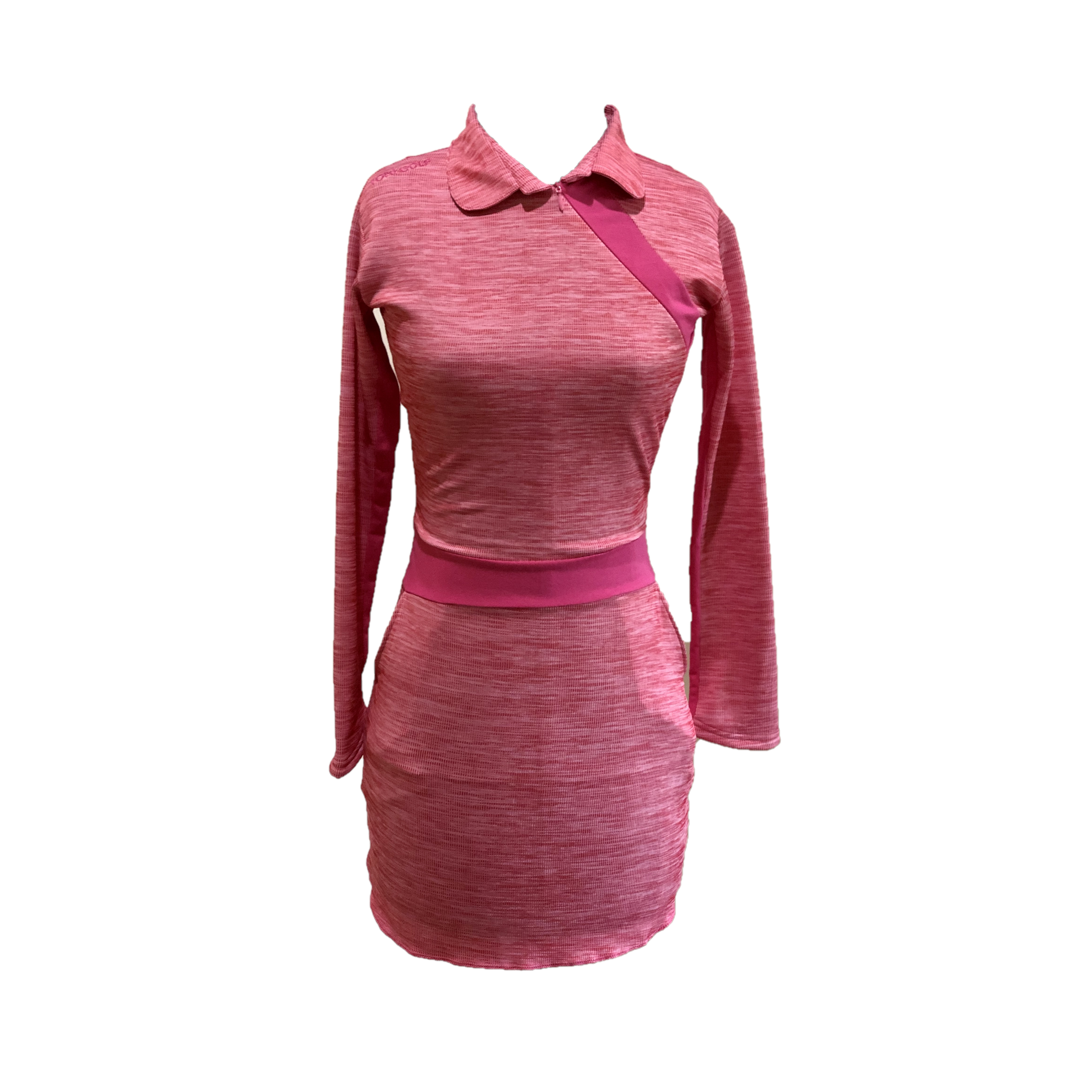 GD-010 || Golf Dress Pink with Dark Pink Texture And Trim