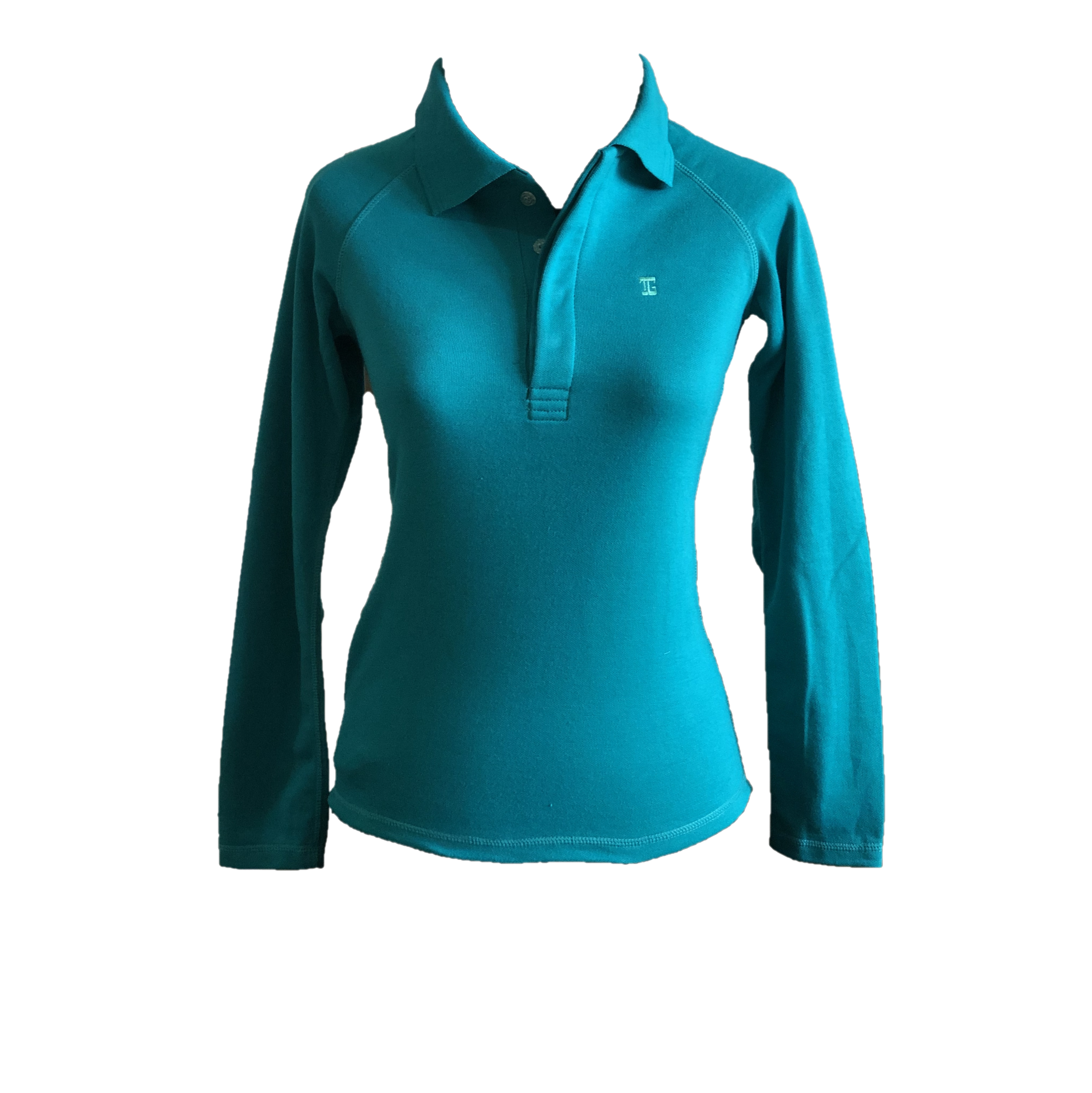 LT – 104 || Ladies Top Long Raglan Sleeve With Green One Conseald Side Same Pocket and Conseald Button Collar.