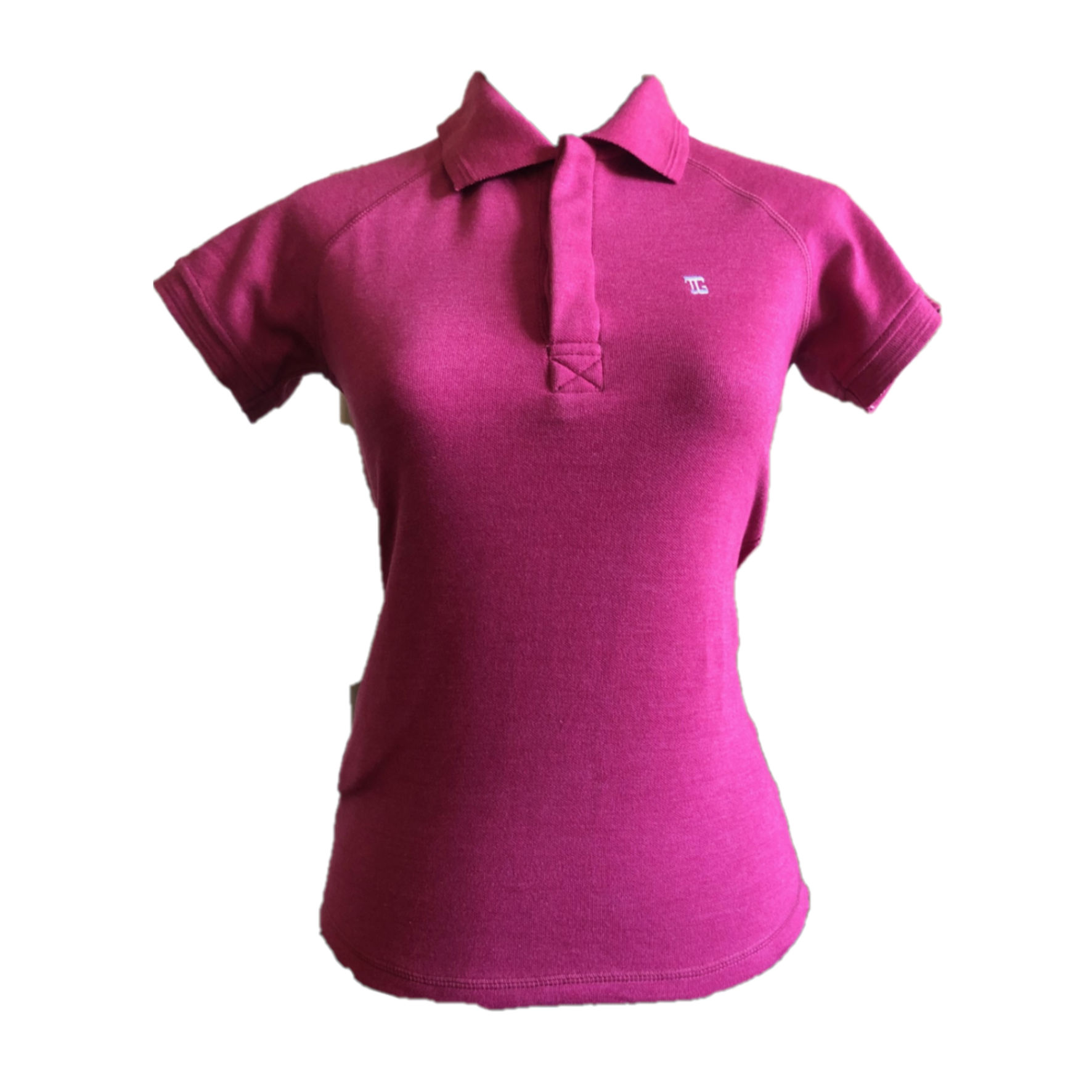 LT-108 || Ladies Top Long Raglan Sleeve Sangria Textured One Concealed Side Seam Pocket & Concealed Button Collar
