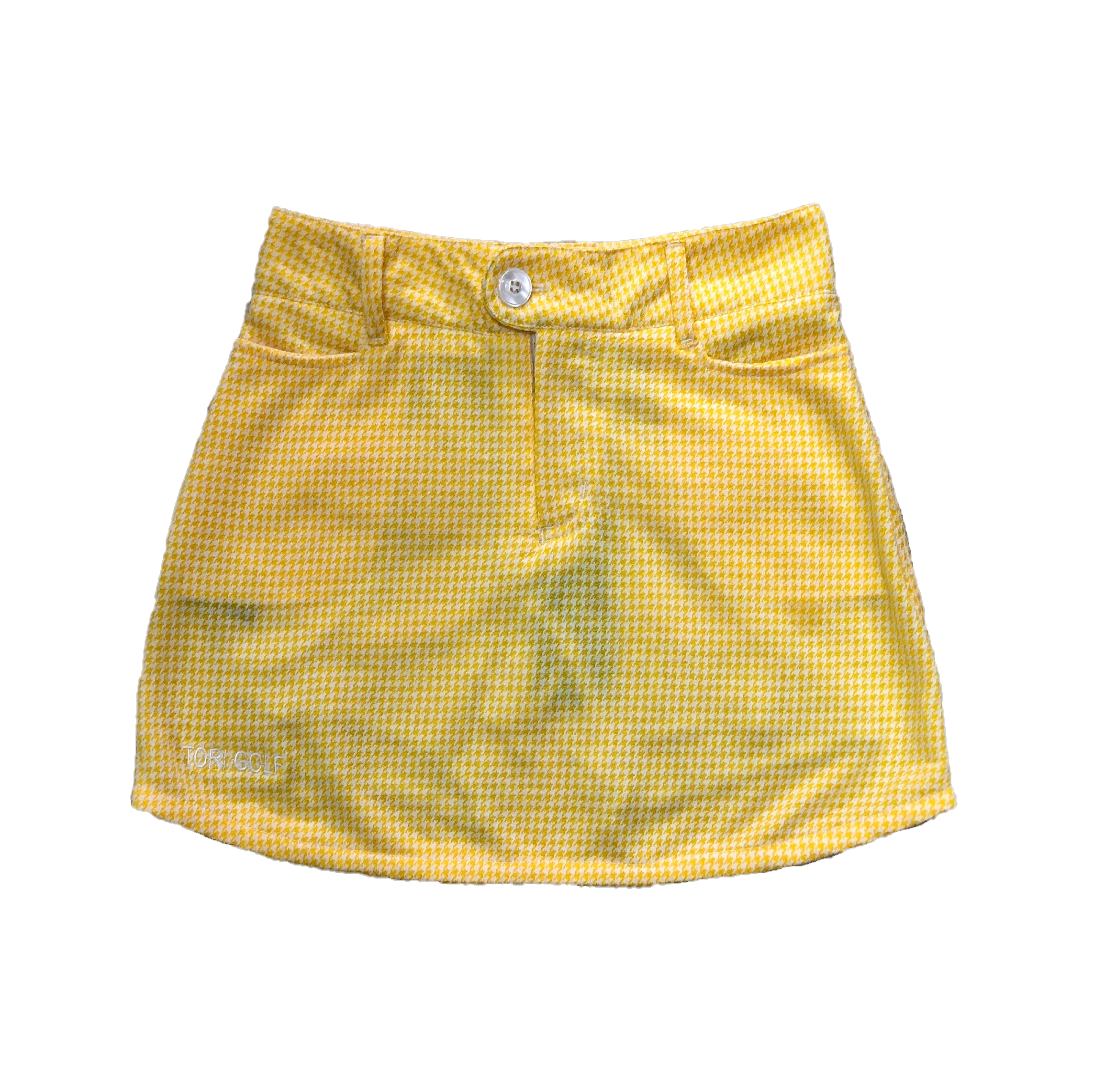 LS-067 || Ladies Skirt Yellow Emmbossed White Texture 2 Rear and 2 Front Pocket
