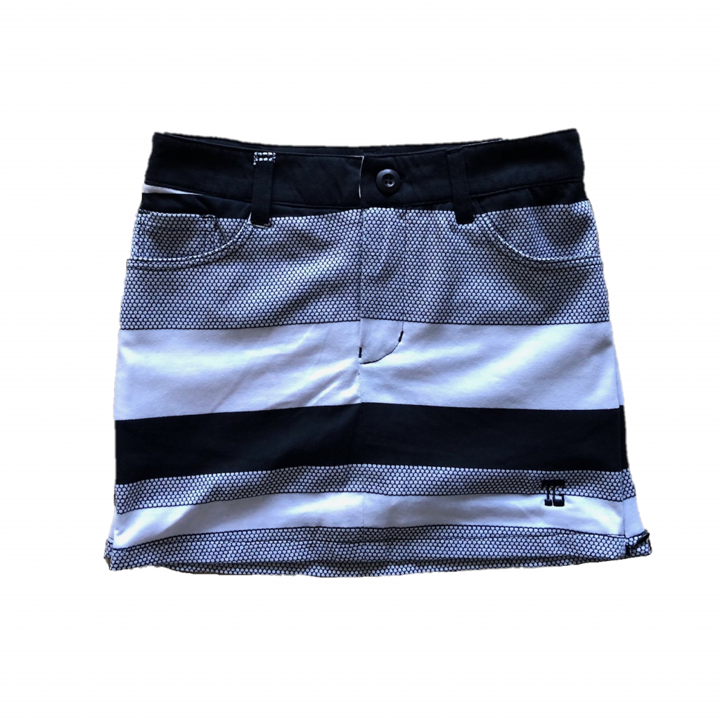 LS-068 || Ladies Skirt Black and White Broad Horizontal