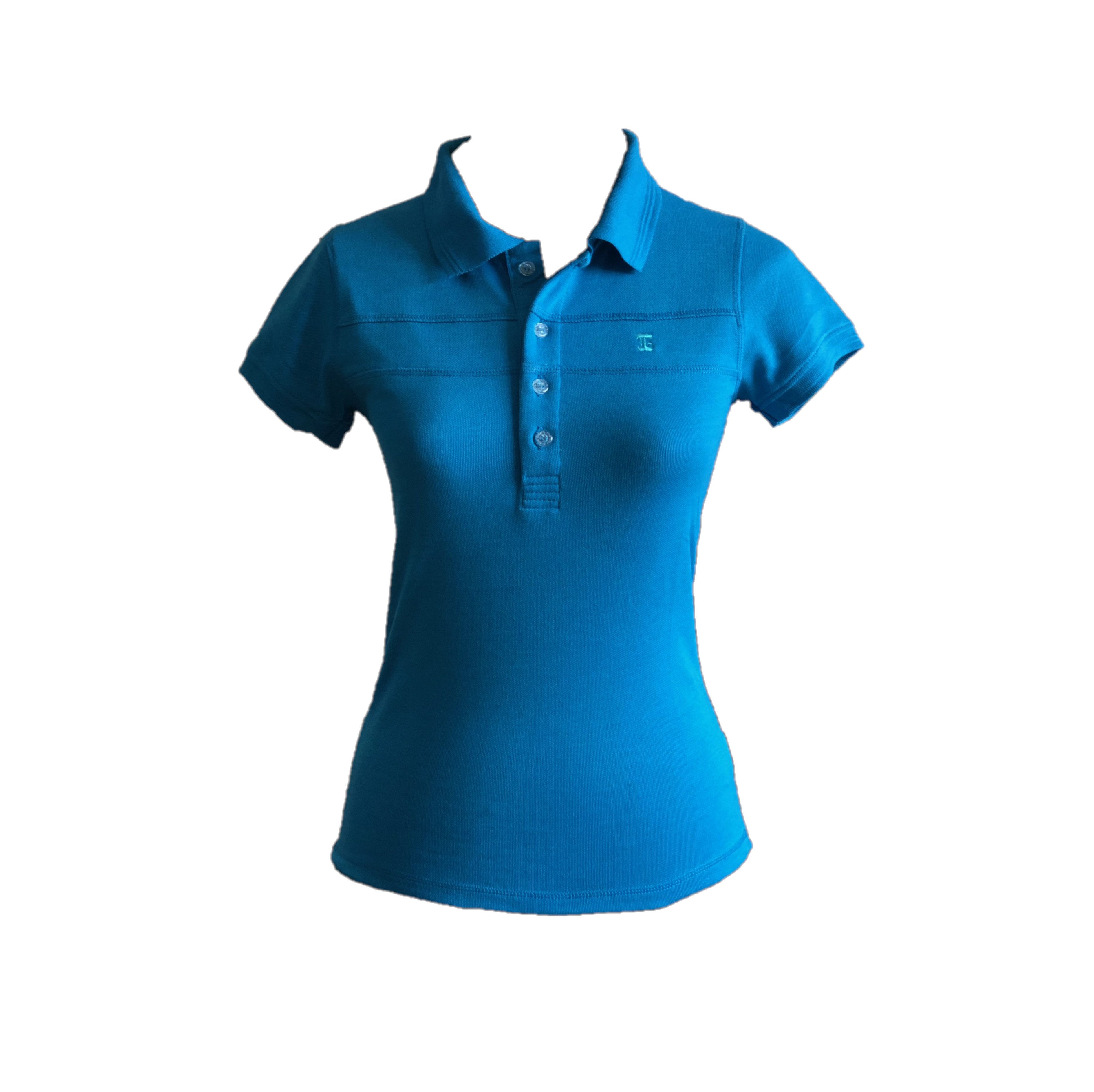 LT – 102A || Ladies Top Short Sleeve Mid Ocean Blue  With Broad Overlocked Horizontal Chest One Concealed Side Seam Pocket and Back Strips In Seld Color