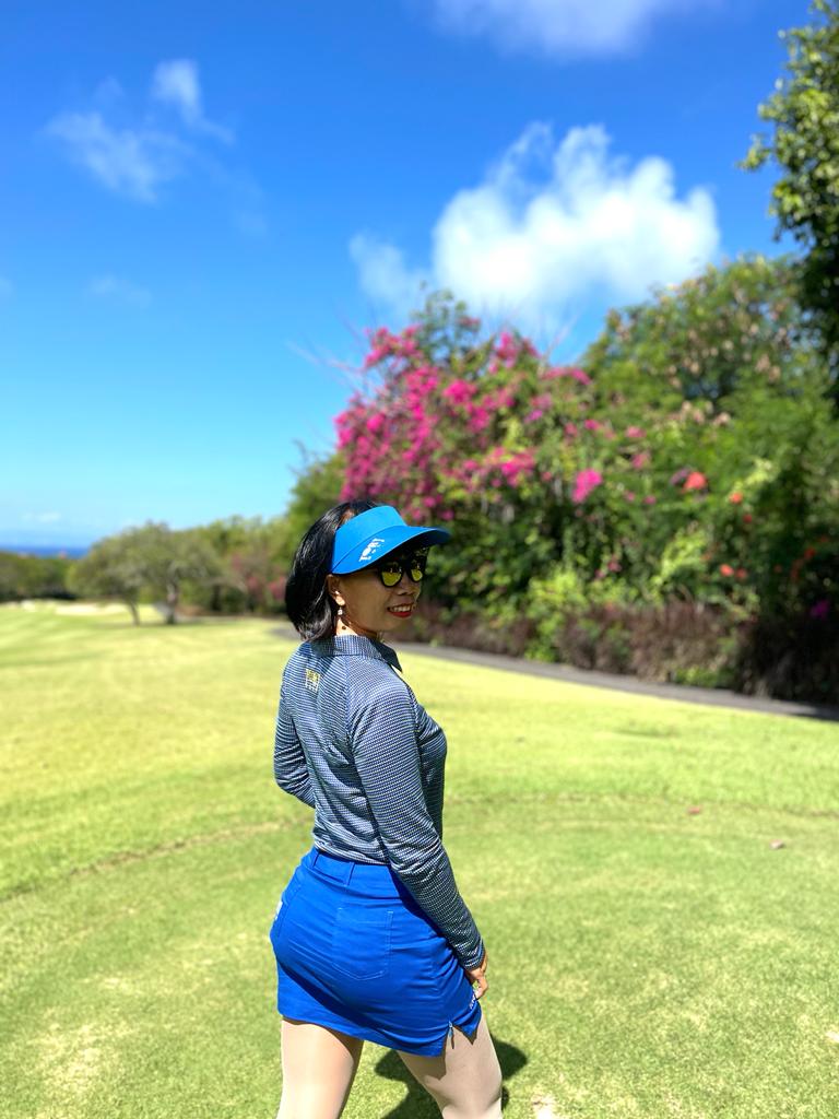 LS-021H || Skirt royale blue with 2 round front pockets,2 rear patch pockets front zipper and 2 zipped side vents - Image 4
