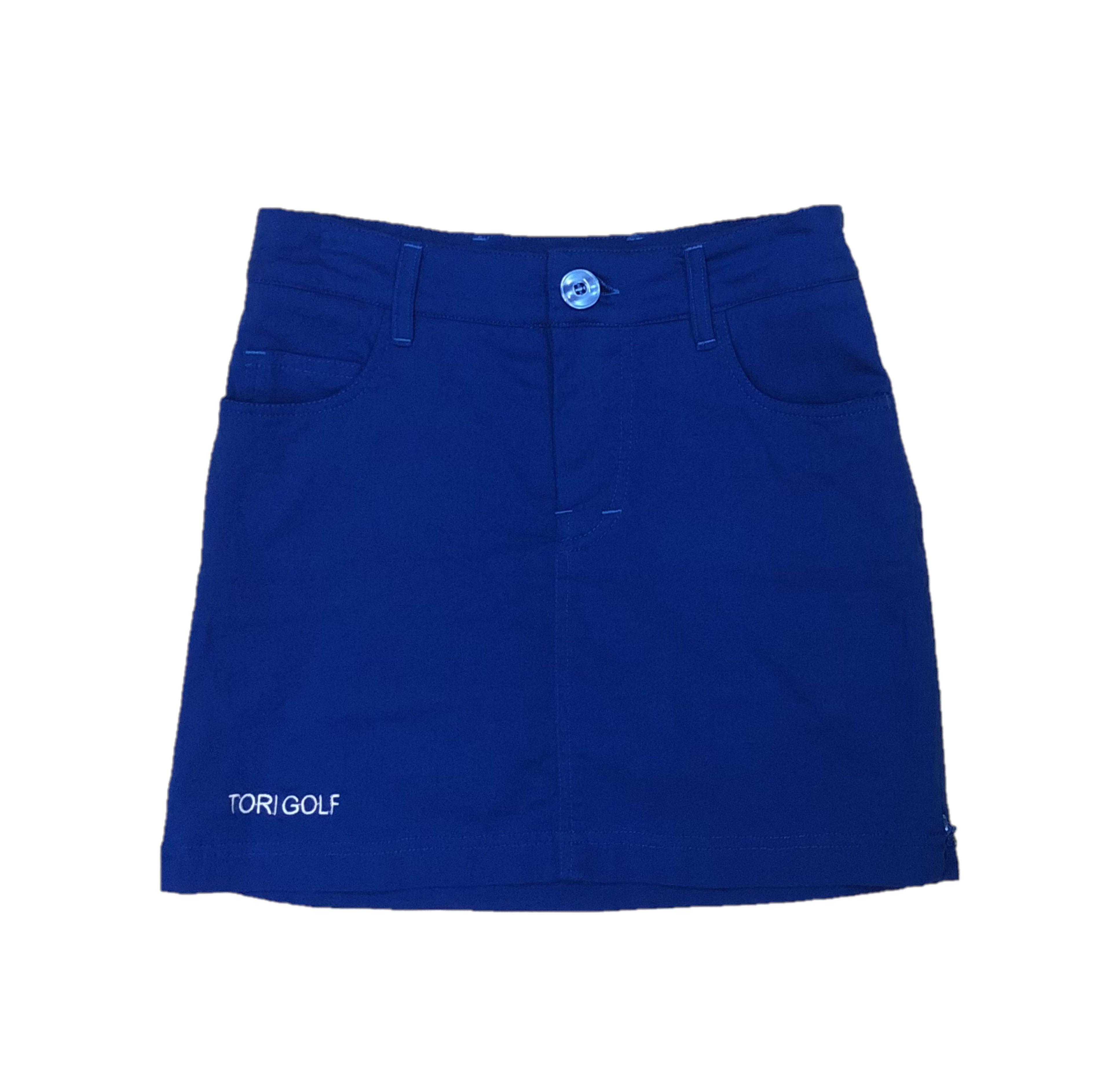 LS-021H || Skirt royale blue with 2 round front pockets,2 rear patch pockets front zipper and 2 zipped side vents