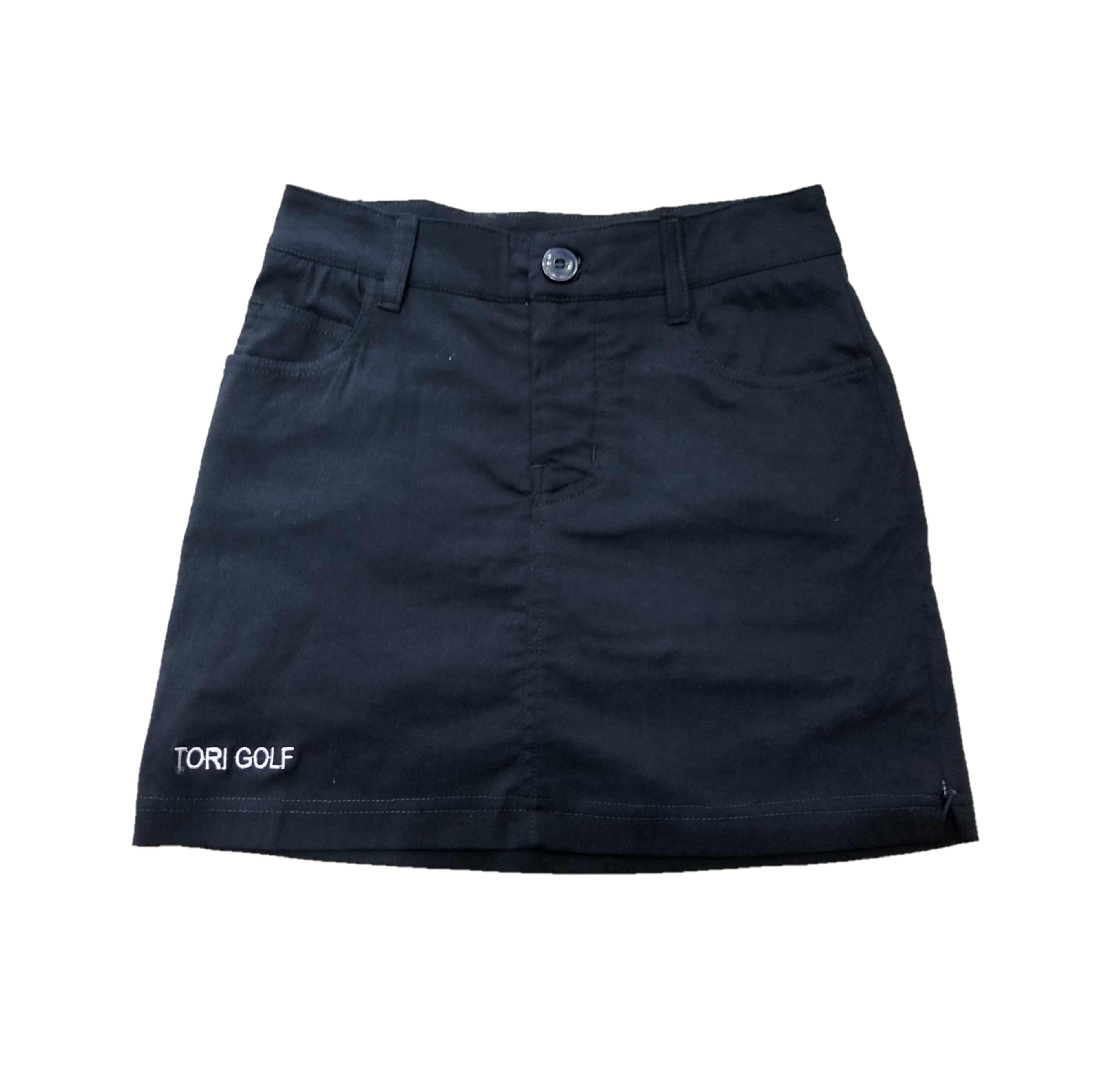LS-021I || Skirt Navy with 2 Round Front Pockets, 2 rear patch Pockets Front Zipper and 2 Zipped Side Vents