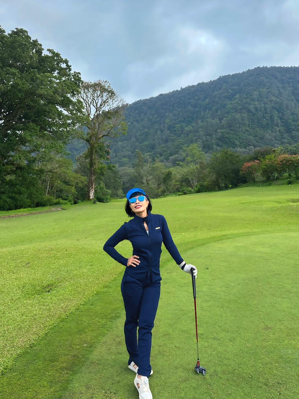 LGS-024 || Golf Set- Navy Color Long Sleeve Shirt, Mock Neck with Black Zipper, Cotton Polyester Fabric and Straight Trousers, Slim Fit with Drawstring at the Waist - Image 9