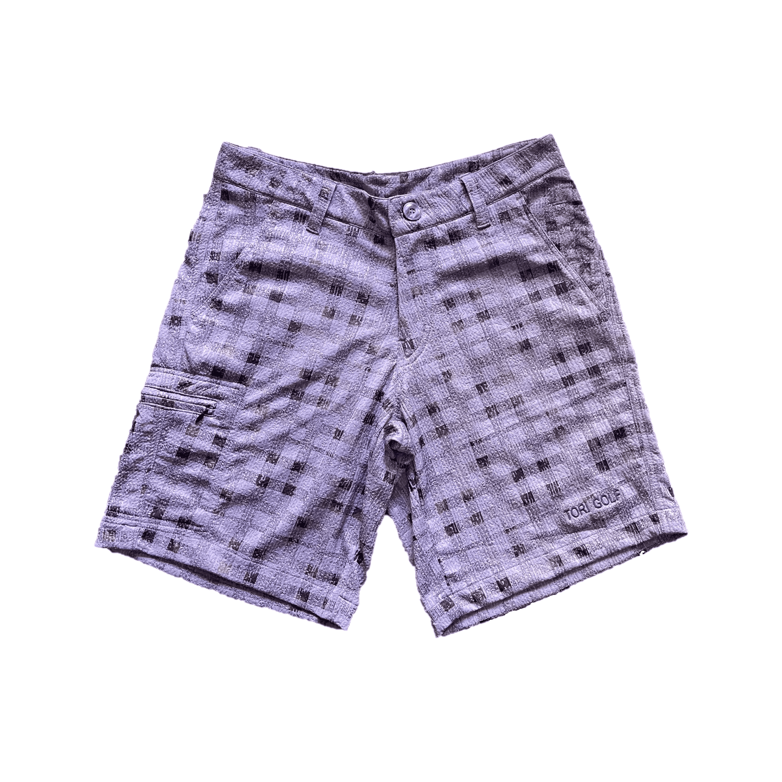 MS-025 || Men's Short Purple Mauve with Dark Brown Cube Motif