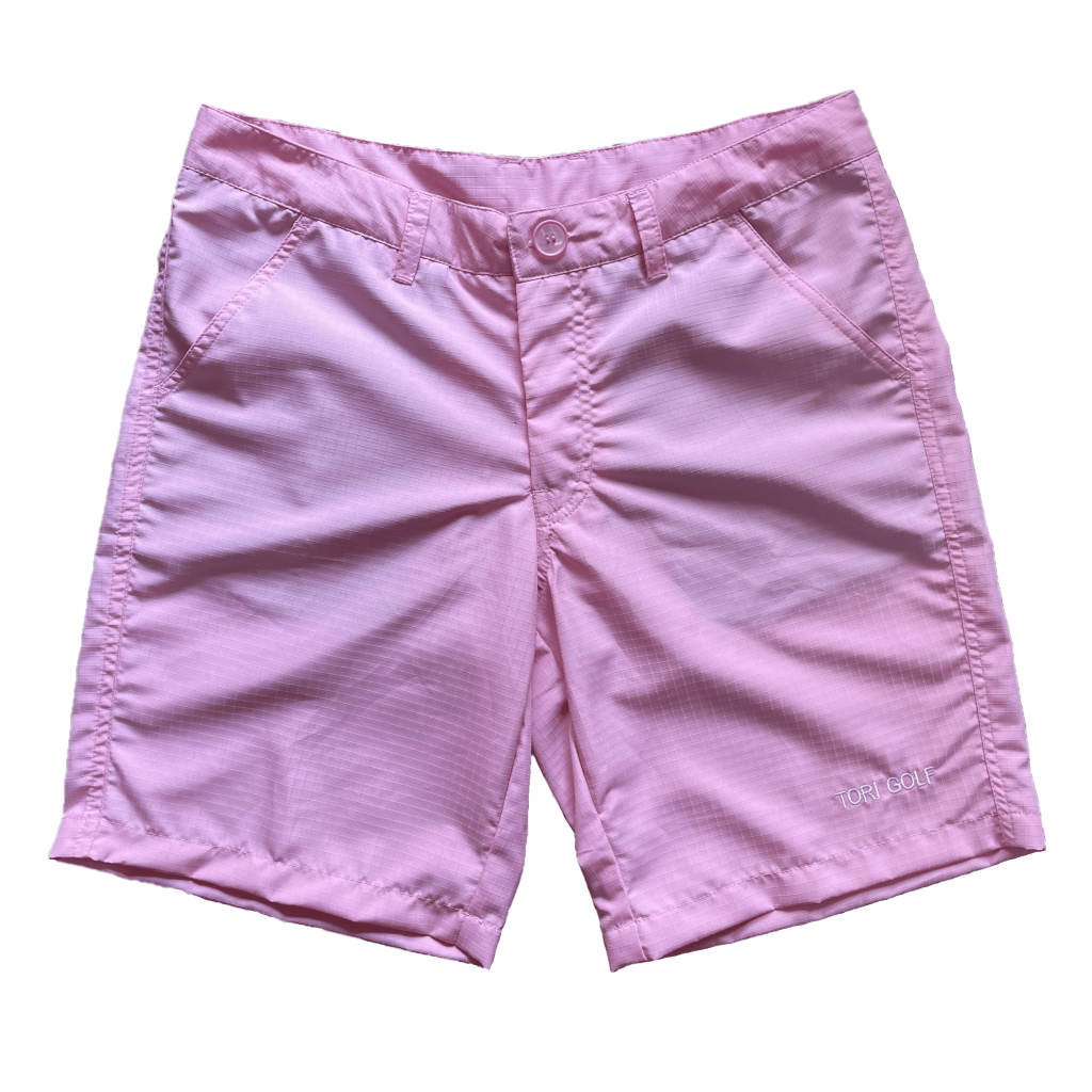 ジオメトリックショートスリーブトップス&レギンス　ピンク　XSサイズ MS-026 || Men's Short Pink with Two Side Pocket - Tori Golf